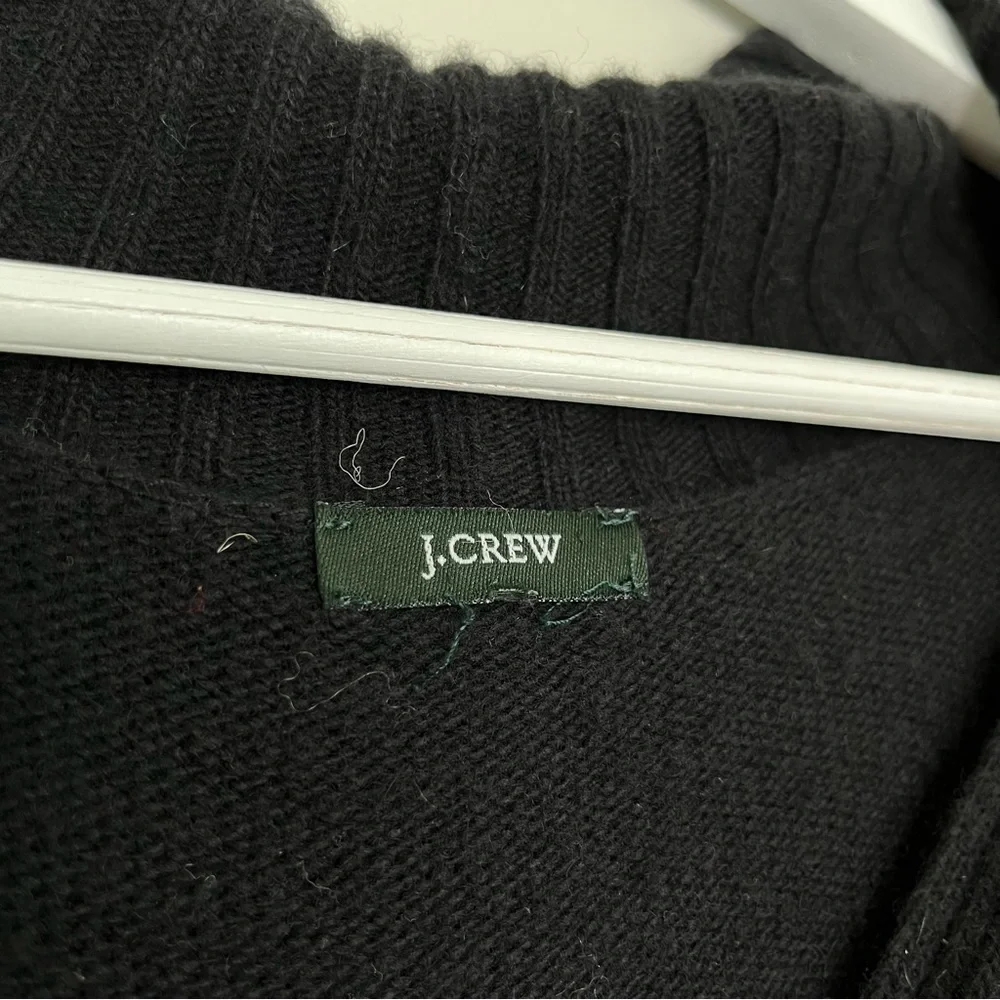 J. Crew Women’s Cashmere Wool Blend Dream Zip Henley Sweater‎ Black Small